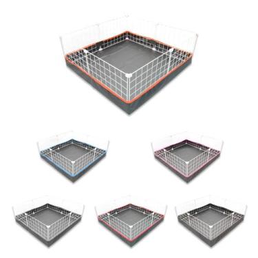 Imagem de Cercado Aramado Porquinho da Índia 80x80 Cm Branco com Bandeja Higiêni