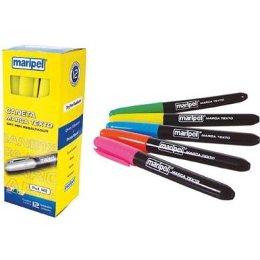 Imagem de Caneta Marca Texto DRY Pen Rosa - Caixa com 12 Unidades - Maripel