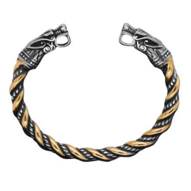 Imagem de Bracelete Pulseira Viking Nórdico Ragnar Ajustável - Pexinxaria Store,