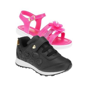 Imagem de Tenis Feminino e Sandalia Menina - KIT 2 PARES Tam 23 ao 34 - sapatinh