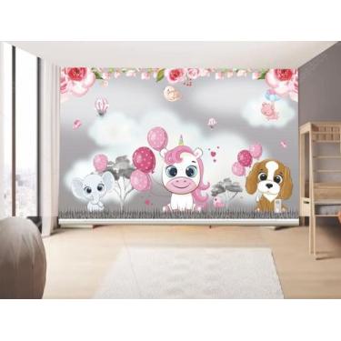 Imagem de Papel de Parede Infantil Unicornio    (folha med. 90x300 cm) - Decor A