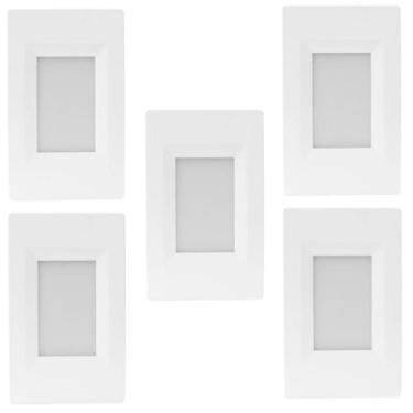 Imagem de Kit 5 Balizador Embutir Led 4x2 Branco Frio 6500k 2w Escada