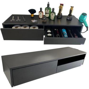 Imagem de Bancada Console para Barbearia Preto Em MDF - Sukev, Bancada para barb