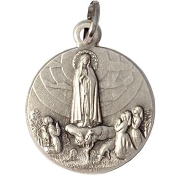 Imagem de Medalha Nossa Senhora de Fátima – Medalhas de São Patrão – 100% Feito na Itália –, Prata, sem pedras