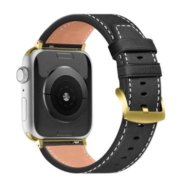 Imagem de FAGWIG Pulseira de couro de bezerro compatível com Apple Watch séries 10, 9, 8, 7, 6, 5, 4, 3, 2 e 1, Ultra SE para Apple Watch de 49 mm, 46 mm, 45 mm, 44 mm, 42 mm, 41 mm, 40 mm, 38 mm