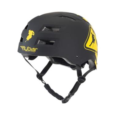 Imagem de Capacete de skate Flybar - Proteção de impacto multiesportivo CPSC com certificação dupla para jovens e adultos para bicicleta, patinação em linha e rolo, skate, BMX, scooter e atividades esportivas, Warning, M-L