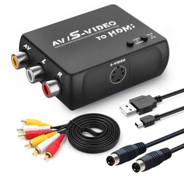 Imagem de HTDYOO Conversor S Video RCA para HDMI com cabo RCA + cabo Svideo + cabo USB, conversor S-Video AV para HDMI compatível com PAL/NTSC para TV/PC/PS1/PS2/STB/Xbox/VHS/VCR/DVD