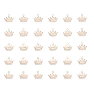 Imagem de Ruwado 30 peças de pingente de tiara mini metal vintage bonito joia pingente para fazer faça você mesmo colar, pulseira, colar, joias, acessórios para artesanato, brincos e zíperes (ouro KC)