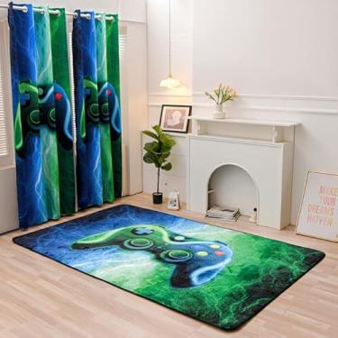 Imagem de Meeting Story Gamer Gaming Area Rug Tie Dye Lightnings Gamepad Games Console Action Buttons Print Carpet Indoor Floor Sofa Tapetes para quarto de crianças sala de estar sala de jogos decoração