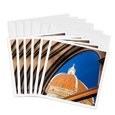 Imagem de 3dRose Catedral, refletido em vidro, Piazza del Duomo, Toscana, Itália - Cartões comemorativos, 15,24 cm x 15,24 cm, conjunto de 6 (gc_227648_1)