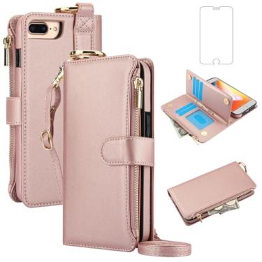 Imagem de Asuwish Capa de celular para iPhone 7/8/SE 2020/2022 carteira com zíper com protetor de tela e suporte de cartão capa para celular iPhone7 iPhone8 7s 8s i SE2020 SE2022 2/2nd/3/3ª geração SE2 SE3 7SE