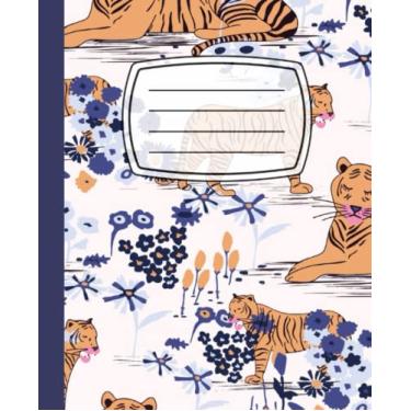 Imagem de Tiger Composition Notebook College Ruled: tiger pattern, | 7.5 x 9.25 inches, 120 pages |, Wide Lined Journal for Big Cat Lover, Cute Composition Notebook for School, Office & Home Use