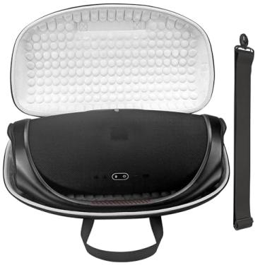 Imagem de PISOSN Estojo de transporte rígido compatível com alto-falante Bluetooth portátil JBL Boombox 3/2, estojo de viagem moderno portátil (cinza + preto)
