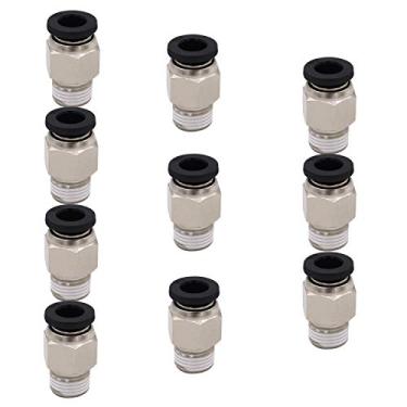 Imagem de DERPIPE Encaixe de tubo Push to Connect, macho reto - tubo de 1/10.2 cm OD x rosca NPT de 1/20.3 cm, pacote com 10