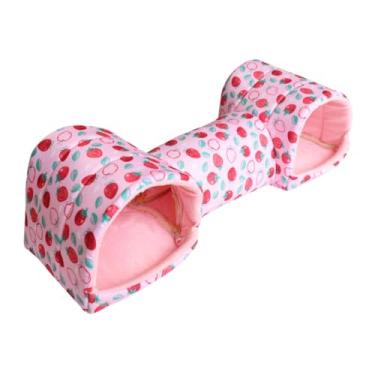 Imagem de WeiLaiKeQi Hamster Tunnel Bed Hideout Brincável Too de brinquedo Tubo lavável Túnel de porquinhos Tunnel Hide Brinquedo para Ratos açúcar Ratos Pequenos Animais, Morango Rosa