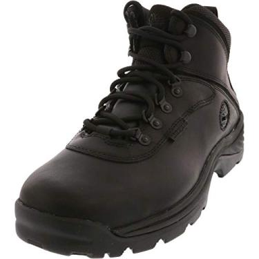 Imagem de Timberland Bota de caminhada masculina impermeável com borda branca, Grão integral preto, 38