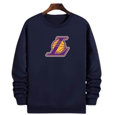 Imagem de Blusa Moletom Gola Basquete LA Los Angeles Laker Basketball - Loja Whi