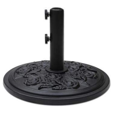 Imagem de Helios&Hestia 9,1 kg de plástico redondo embutido base de guarda-chuva ao ar livre, suporte de concreto resistente para guarda-sol de mesa de mercado de pátio, preto