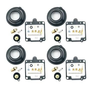 Imagem de Kit de reparo de carburador de motocicleta para YM XS400S SE 1980-1982 diafragma de vácuo válvula de agulha diafragma cortado diafragma (4 conjuntos)