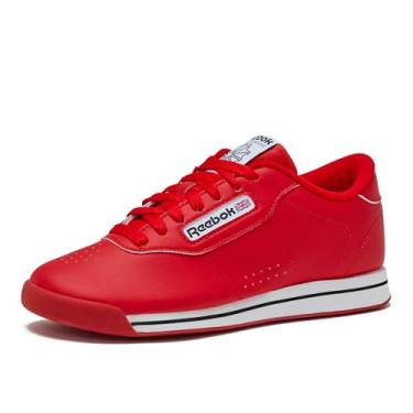 Imagem de Reebok Tênis feminino princesa, confortável para caminhada ou tênis, Techy vermelho/branco/preto, 40