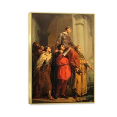 Imagem de MOBYAT Moldura dourada Retorno triunfal de Sir Willem por Lawrence Alma Tadema Impressões, reprodução de pintura a óleo, impressão giclée em tela, arte de parede pronta para pendurar para decoração de