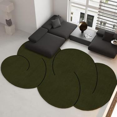 Imagem de Tapete de sala de estar irregular, tamanho grande, tapete de veludo macio, azul escuro, estilo carpete, decoração para casa, marrom, FQ2129, ED, A, 100x150 cm