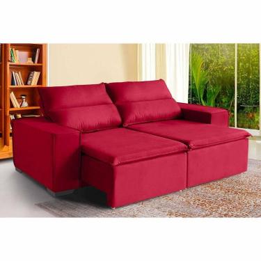 Imagem de Sofá Paris 3 Lugares 2,00mt Retrátil E Reclinável - De Casa Décor E Estofados Vermelho