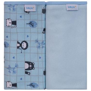 Imagem de Cueiro de Malha Suedine 78 cm x 95 cm Baby Joy, Bichos Azul