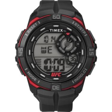 Imagem de Timex Relógio masculino UFC Rush 52 mm - pulseira preta com mostrador digital caixa preta, Preto