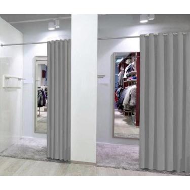 Imagem de Cortina Provador Roupas 3,00X2,00 Cinza 100% Privacidade - Lm Detona