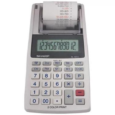 Imagem de Calculadora Sharp EL-1611V - 12 Dígitos - Com Bobina - Branco