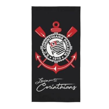 Imagem de Toalha Banho e Praia Time Aveludada em Algodão Oficial Corinthians Futebol Coringão Gaviões