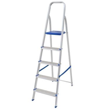 Imagem de Escada De Alumínio 5 Degraus Com Fita De Segurança Mor