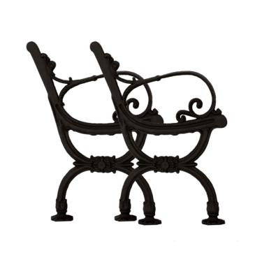Imagem de Par Pé De Banco Praça Jardim Colonial Em Ferro Fundido