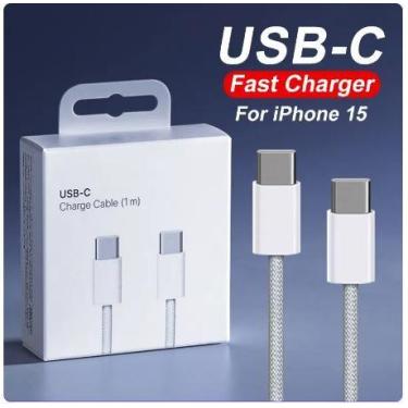 Imagem de Cabo Original USBC 1 Metro Turbo Lightning Branco Compativel Iphone-15