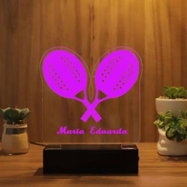 Imagem de Luminária Abajur Beach Tennis LED Rosa - Bold