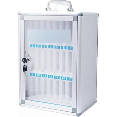 Imagem de Fechaduras De Móveis Trsparent Lockable Armazenamento De Telefone Móvel Caixa De Armazenamento Equipe Estudantil Armazenamento De Telefone Móvel Caixa Restaurt Armário De Arm, Silver, 24