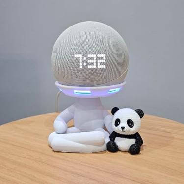 Imagem de Suporte Alexa Echo Dot 4 e Echo Dot 5. Tema Robert Panda entre outros - Presente, decoração criativa, música, som, stand de mesa Amazon