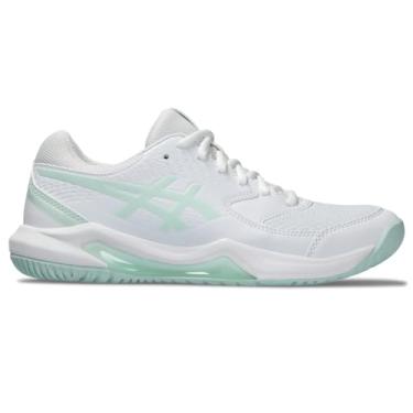 Imagem de ASICS Tênis feminino Gel-Dedicate 8, Branco/azul claro, 41