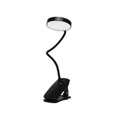 Imagem de Luminária de Mesa LED Taschibra PUCK Recarregável C/Presilha, Preto