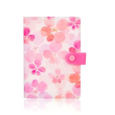 Imagem de Organizador de cupons de recibos, fichário pequeno de 104 bolsos, 16 x 12 cm, ideal para armazenamento de cartões, notas e documentos - rosa natural