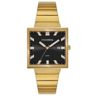 Imagem de Relógio MONDAINE feminino analógico dourado preto 32816GPMVDE1