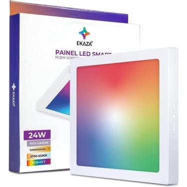 Imagem de Painel Led Inteligente Smart Ekaza RGB-CCT Sobrepor Quadrado 30x30 24W