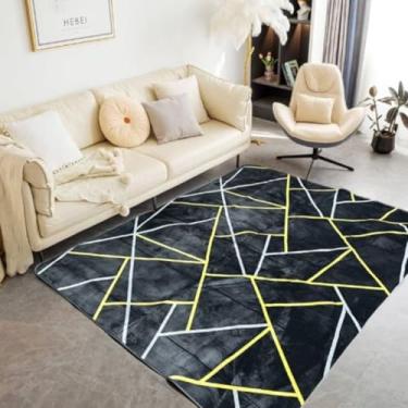 Imagem de Tapete Decorativo Peludo Sala Quarto Estampado Veludo Macio 100x140cm Confortável e Elegante(247c aveludado)