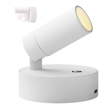 Imagem de Luminaria Arandela LED 3 Tons USB Bateria Recarregavel Mesa Cabeceira Sala Quarto Leitura Estudo Trabalho Luz Ambiente