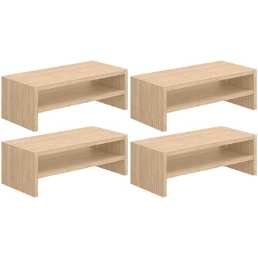 Imagem de Kit 04 Suportes Para Monitor Stand Home Office Lap 63 Cm L03 Amadeirado - Lyam