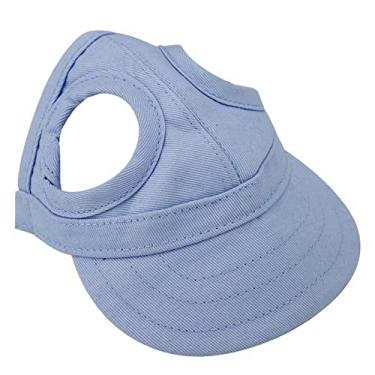 Imagem de Pet Sunbonnet Cap Cap Protection UV Chapéu de Lona Ajustável Com Design de Orelhas Arrebatadas para Atividades Ao Ar Livre Em Azul Preto Rosa (M)