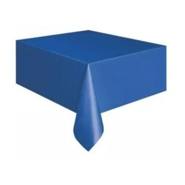 Imagem de Kit 10 Toalhas Plástica de Mesa Para Convidados 70x70cm(Azul Escuro)