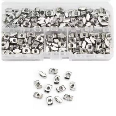 Imagem de Kit 160 porcas deslizantes martelo m3 m4 m5 inox p/ perfil - CJFIX