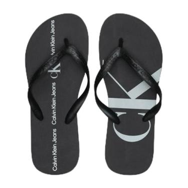 Imagem de Chinelo Masculino Calvin Klein Logo Corrido Preto CKJM1108 (Preta, BR, Adulto, Faixa Numérico, 41, 42)